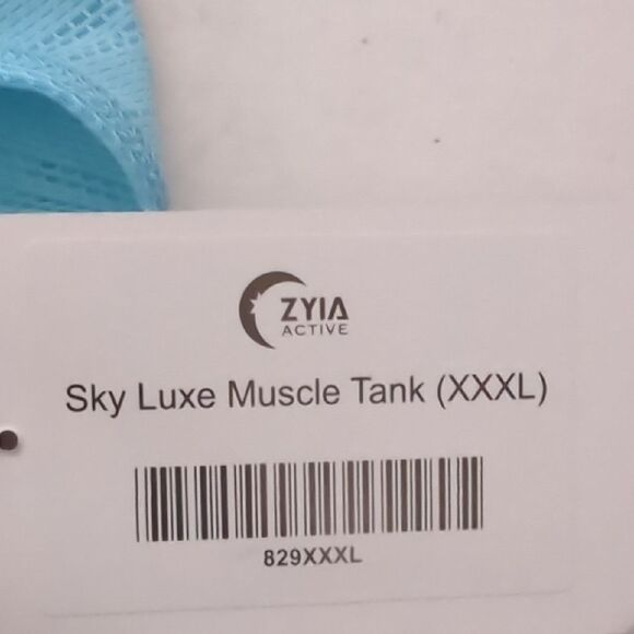 NWT Zyia Sky Blue Sleeveless Muscle Tee - Picture 5 of 5